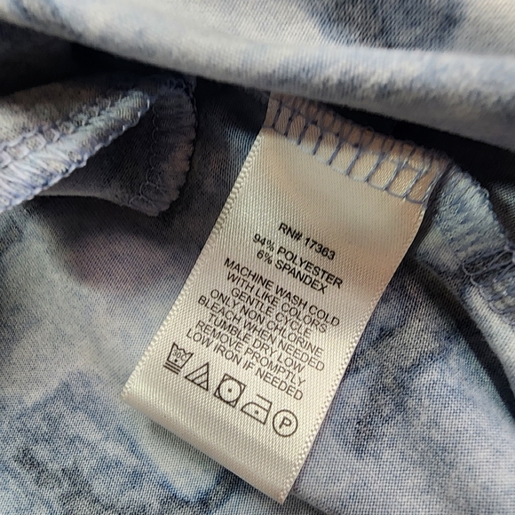 ELLEN TRACY Blue White Tank Dress Tie Dye Pattern Sleeveless XL - Picture 8 of 10